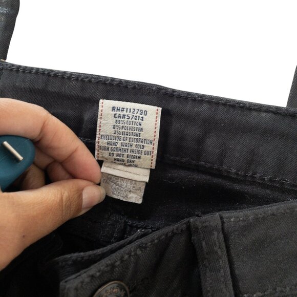 True Religion Stella Black Sparkle Low Rise Skinny Waist W 26 L 32 Western Goth - Picture 7 of 11